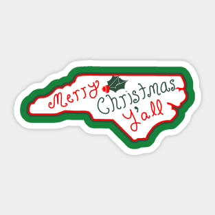 Merry Christmas North Carolina Sticker